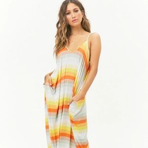 NWT Brand New Ribbed Multicolored cami maxi dress